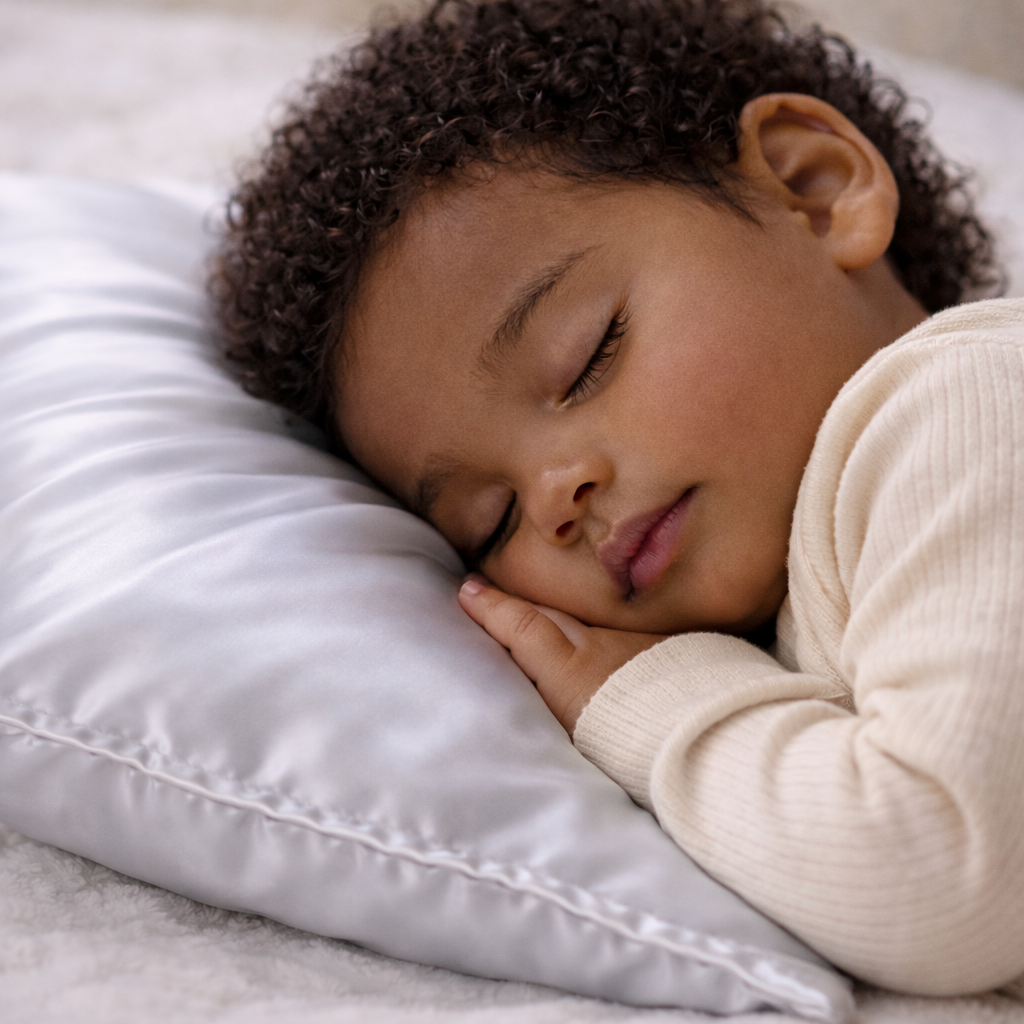 SILK TODDLER PILLOW AND CASE-SILVER