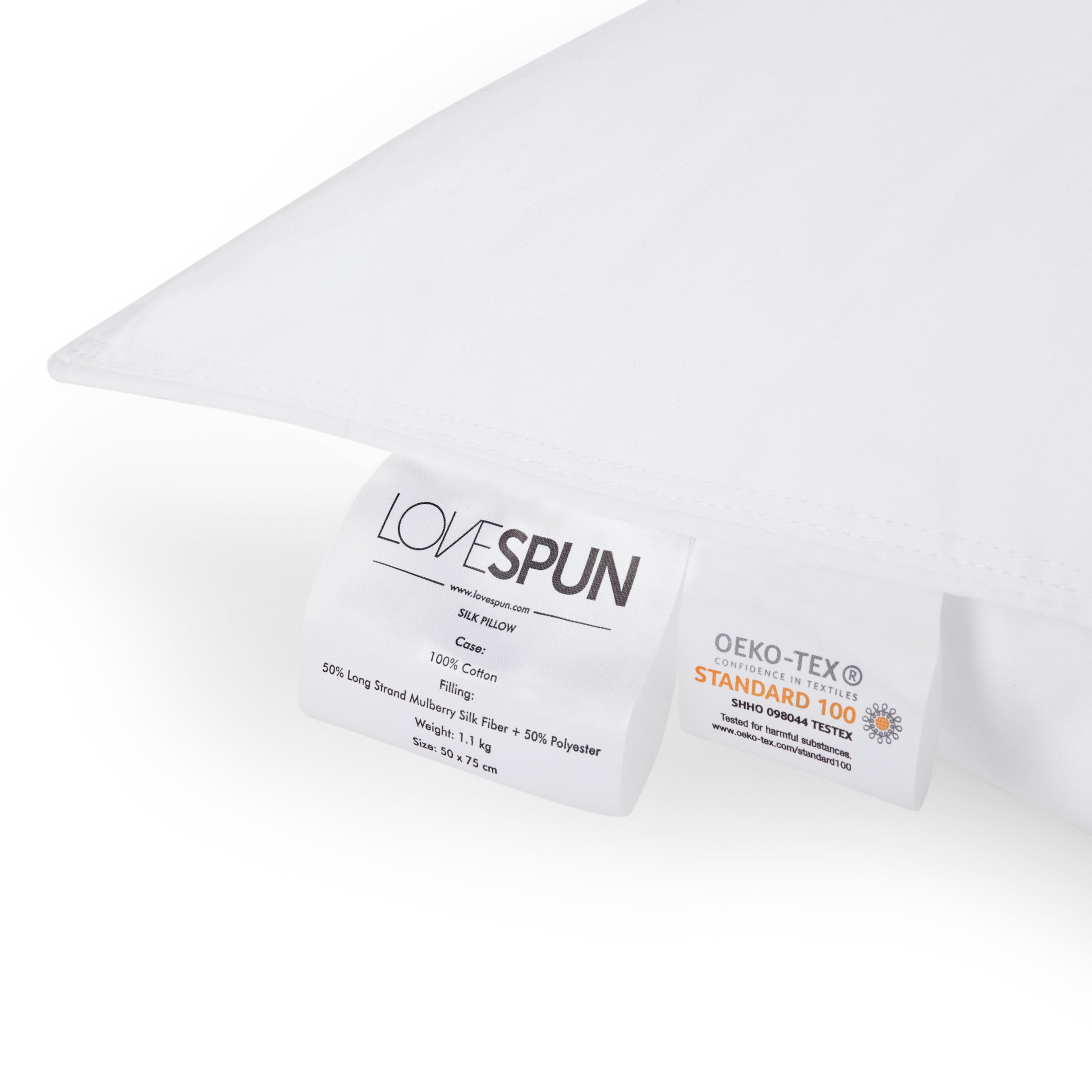 1 SILK BLENDED PILLOW & 1 SILK PILLOWCASE