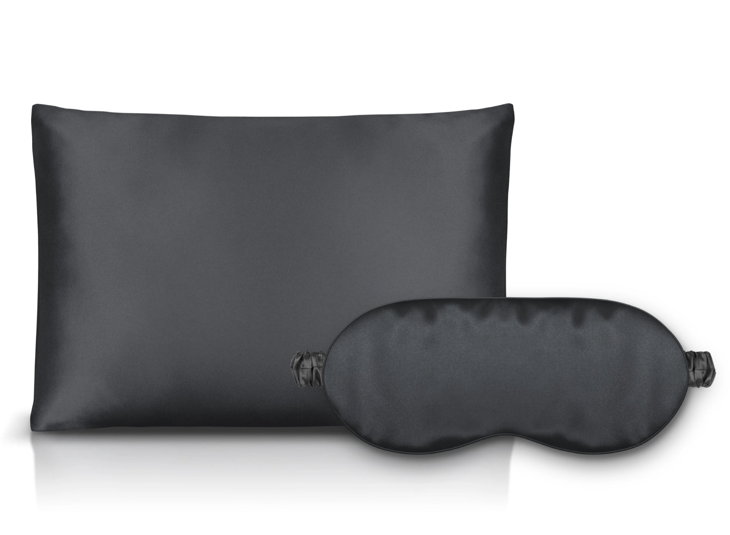 100% MULBERRY SILK PILLOWCASE & EYEMASK-SLATE