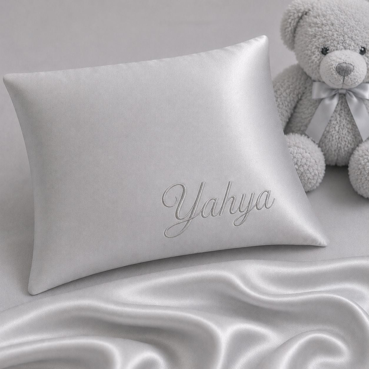 100% MULBERRY SILK TODDLER PILLOWCASE-SILVER