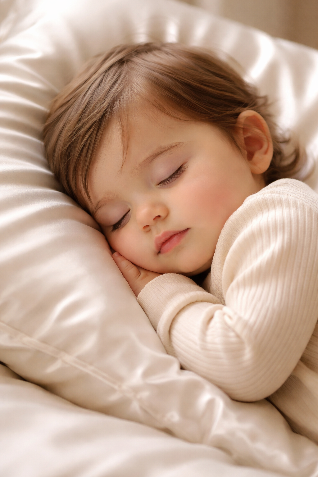 SILK TODDLER PILLOW AND CASE-WHITE