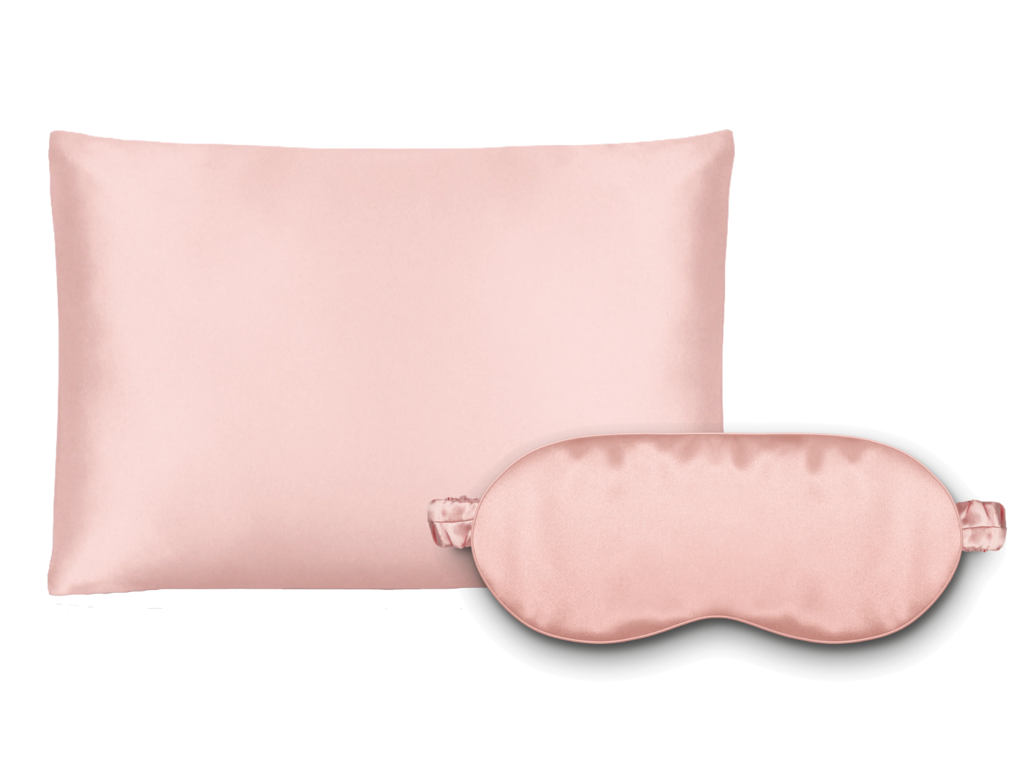 100% MULBERRY SILK PILLOWCASE & EYEMASK-BLUSH