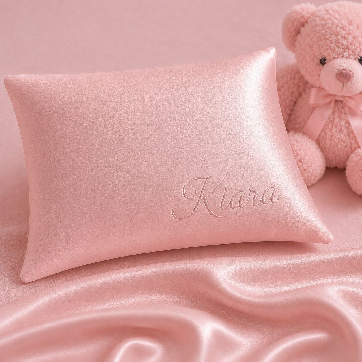 100% MULBERRY SILK TODDLER PILLOWCASE-PINK